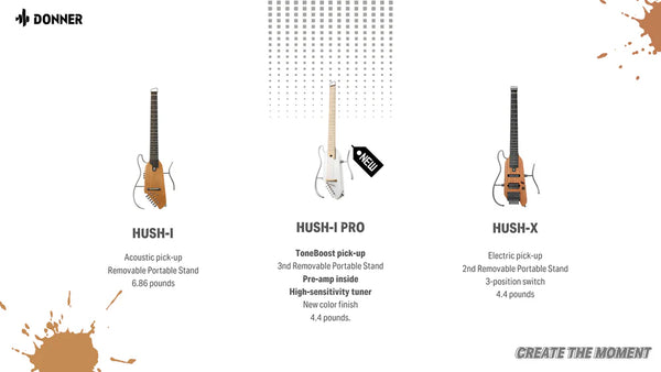 Scopri l'ultima aggiunta alla famiglia HUSH! Scopri le caratteristiche uniche della chitarra HUSH-I Pro