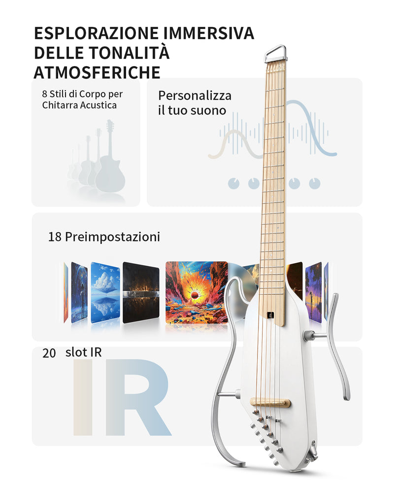 Donner HUSH-I Pro Chitarra Modalità di suono multiple Chitarra da viaggio