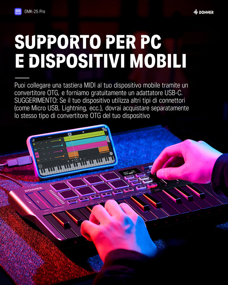 Donner DMK-25 Pro controller per tastiera MIDI