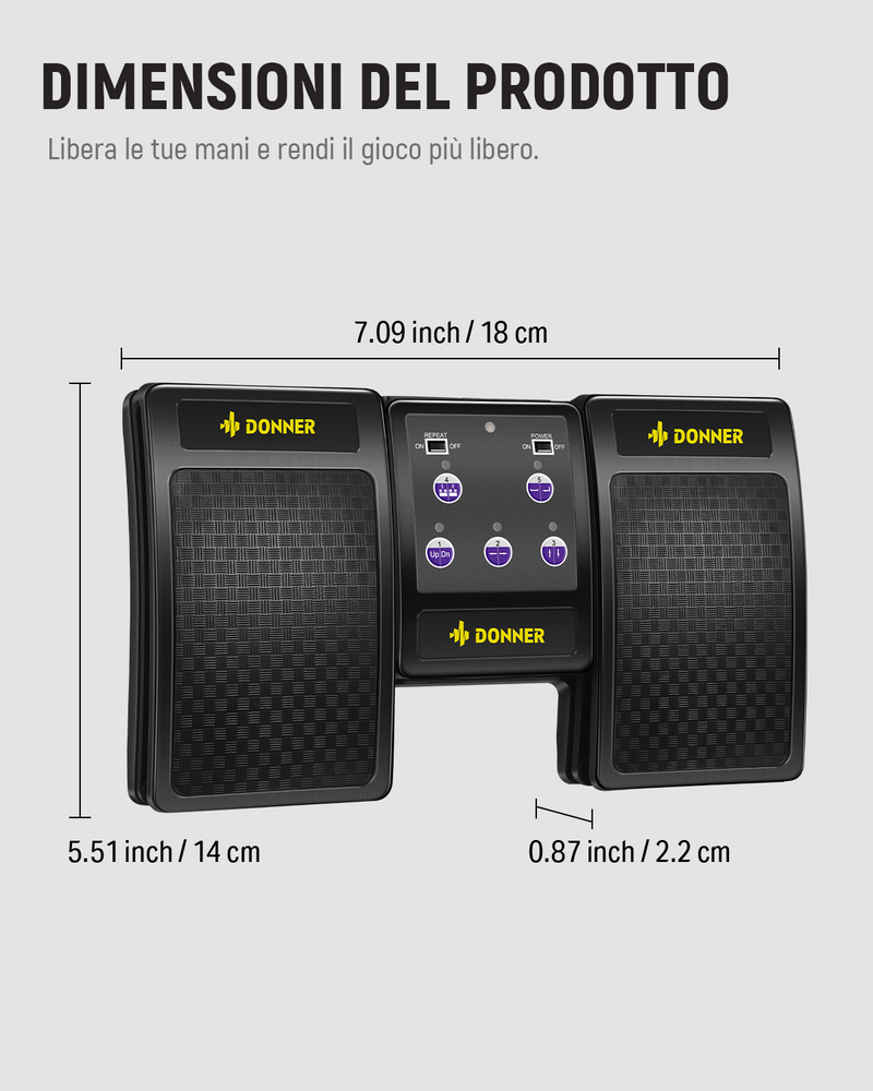 Donner interruttore a pedale page turner wireless per dispositivi digitali