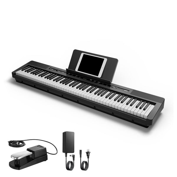 Donner DEP-16A Tastiera per pianoforte digitale elettrica 88 tasti full size pesata con pedale sustain, alimentatore