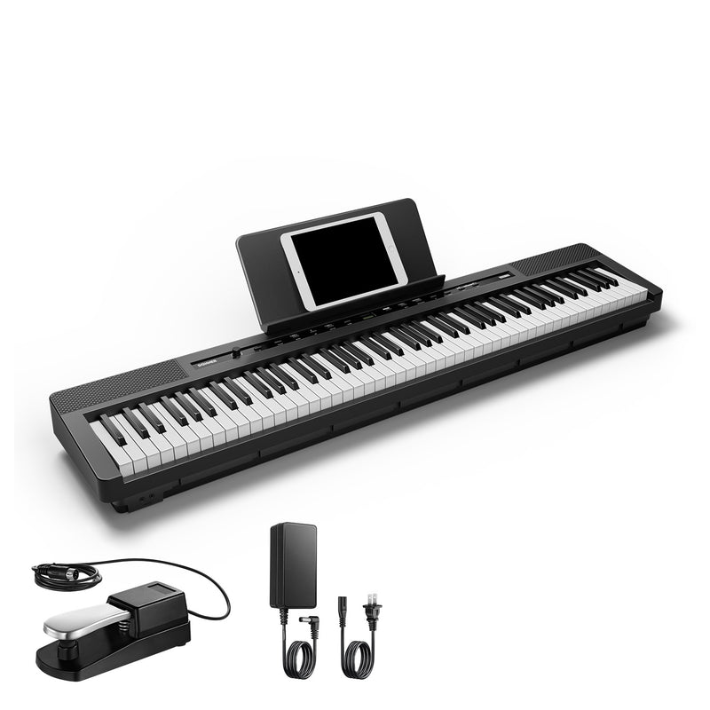 Donner DEP-16A Tastiera per pianoforte digitale elettrica 88 tasti full size pesata con pedale sustain, alimentatore