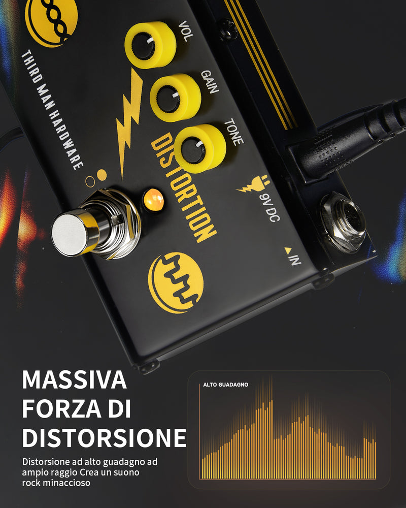 Donner X Third Man Hardware Pedale Multieffetto, Pedale Analogico Per Chitarra Triple Threat 3 In 1, Pedale Distorsione Phaser Echo Con Adattatore Per Chitarra Elettrica