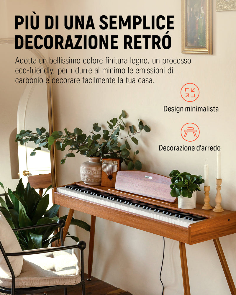 Donner DDP-80 pianoforte digitale domestico a 88 tasti stile in legno