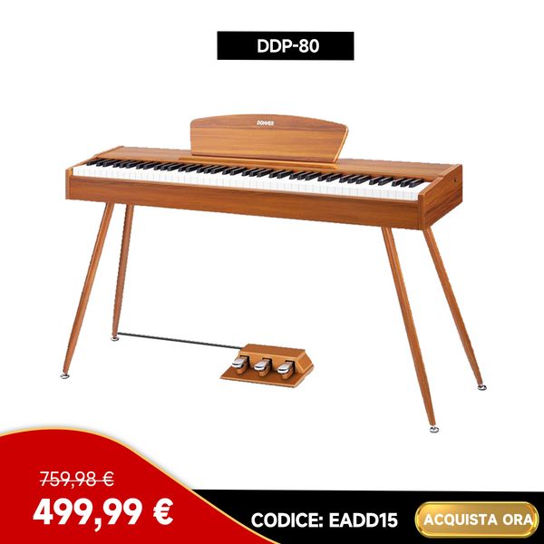 Donner DDP-80 pianoforte digitale domestico a 88 tasti stile in legno