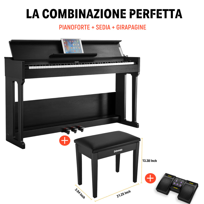 Donner DDP-90 il pianoforte digitale verticale ad 88 tasti