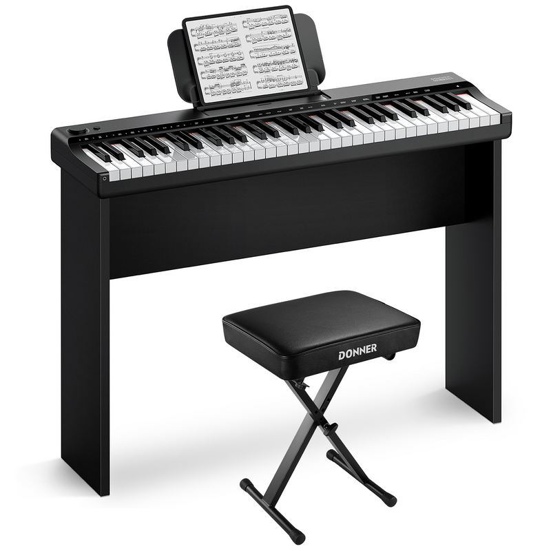 Donner DK-10S Tastiera elettronica + Panca per pianoforte a X