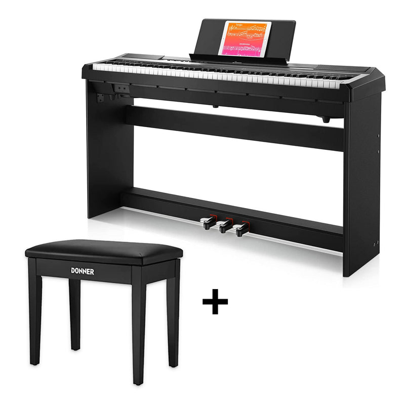 Donner DEP-10 pianoforte digitale verticale 88 tasti semi-pesata con supporto