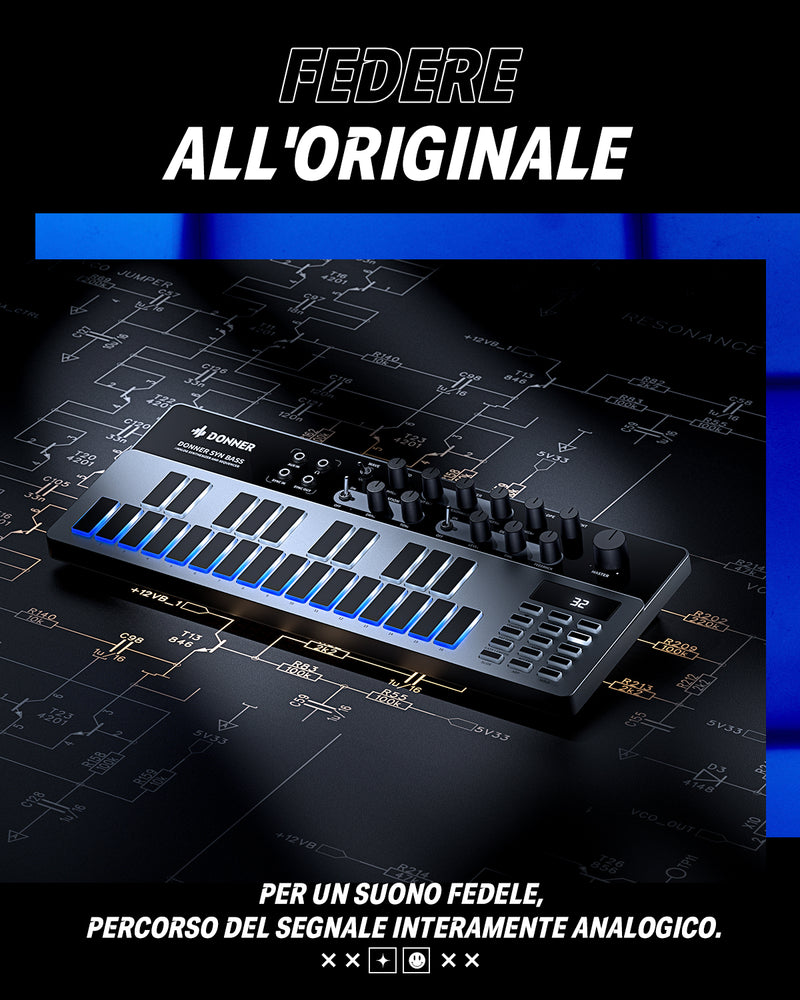 Donner B1 sintetizzatore e sequencer per basso analogico