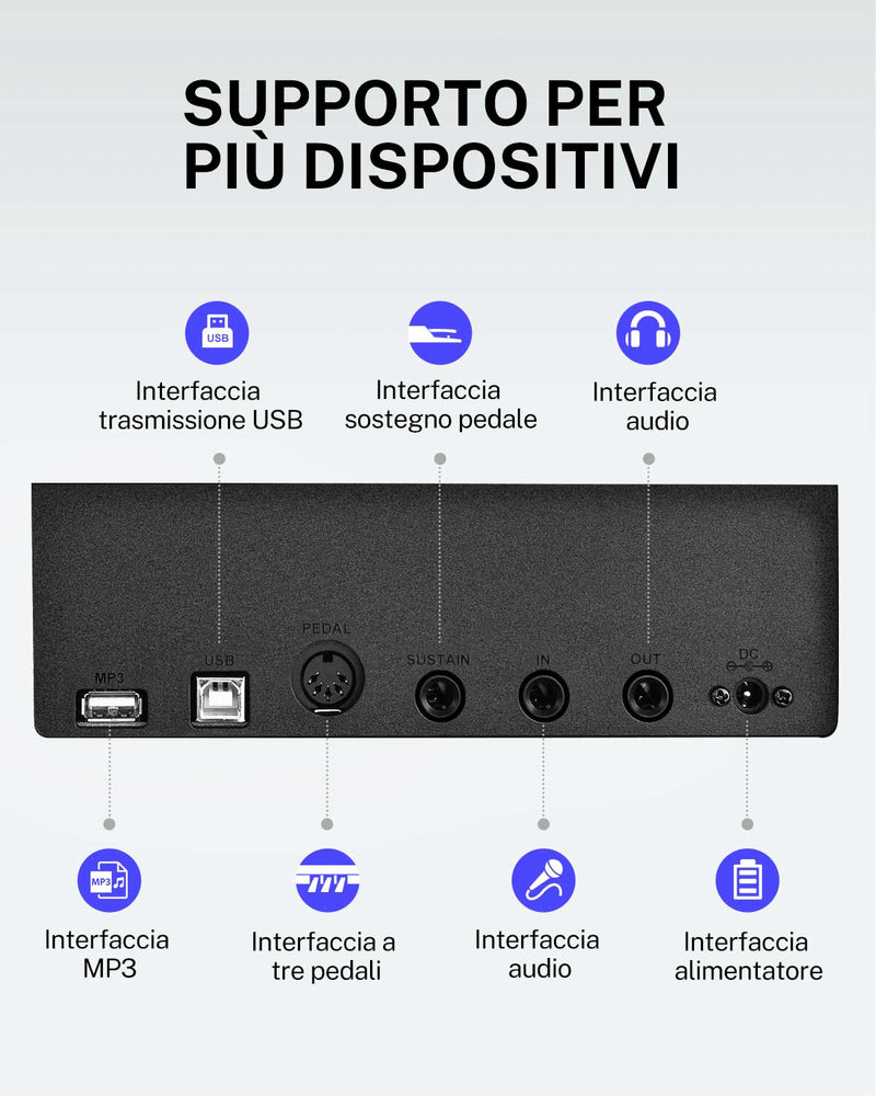 Donner DEP-20 tastiera portatile a 88 tasti pesata con pedale sustain