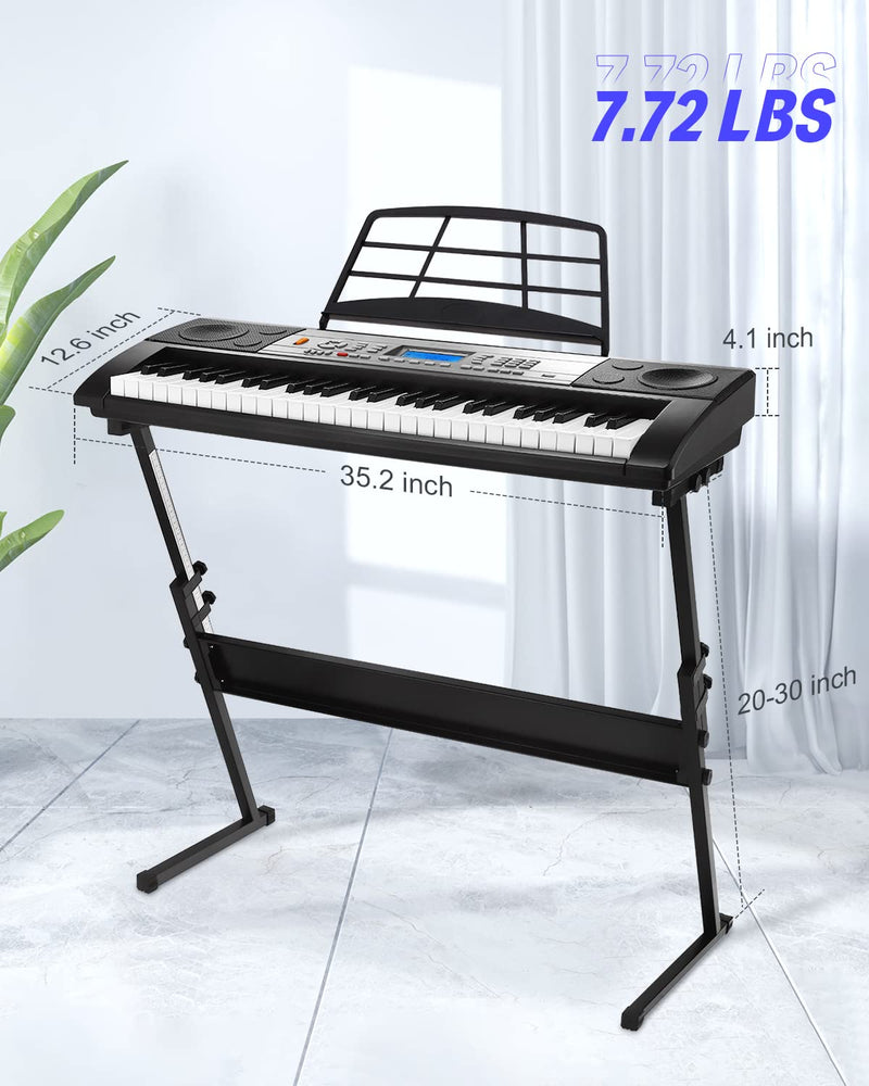 Donner 54 Key Keyboard Piano, Piano Keyboard for Beginner, Electronic Keyboard with Piano Stand/Stool, Sheet Music Stand, Microphone, Supports MP3/USB MIDI/Audio/Microphone/Headphones/Sustain Pedal