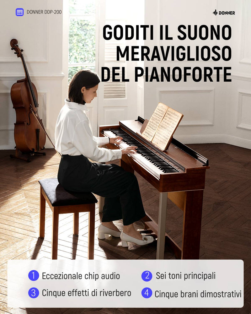 Donner DDP-200 Pianoforte digitale verticale professionale